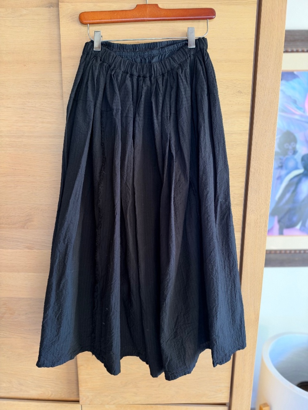PAS DE CALAIS Black Full Cotton Pointelle Skirt